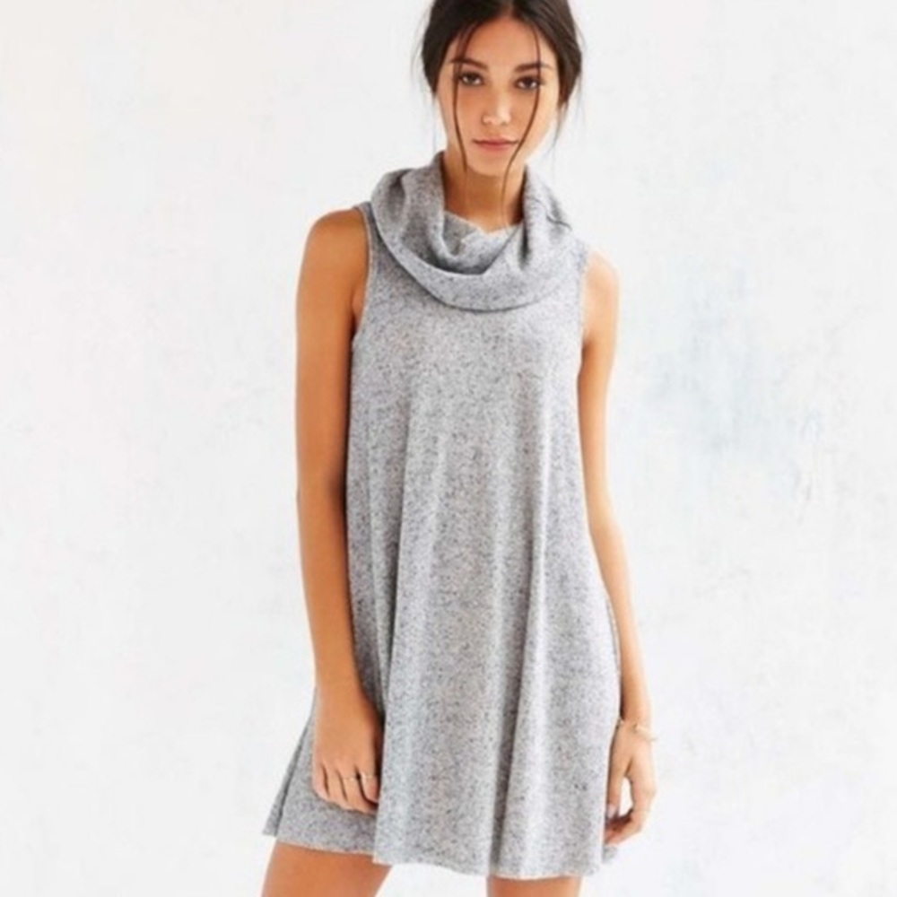 URBAN OUTFITTERS BDG GREY COWL NECK SWEATER DRESS